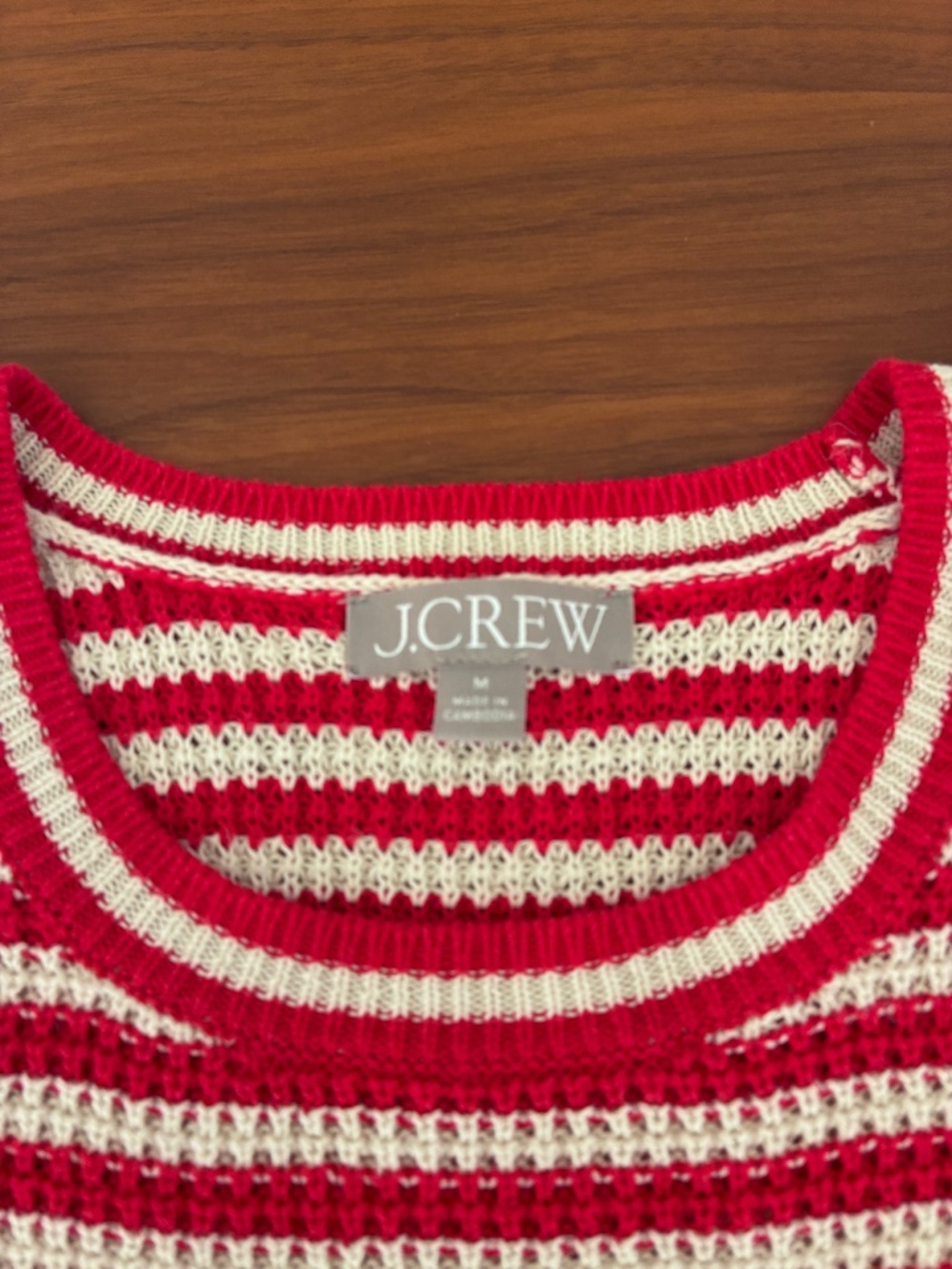 J.Crew Red & White Striped Sweater – Size Medium - Picture 7 of 9